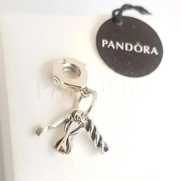 PANDORA Dangle Charm Love Pasta Silver 797435 Travel Italy with Gift Box #149 - Picture 4 of 6